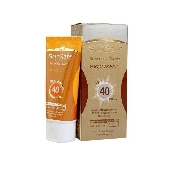 کرم ضد آفتاب برنزه کننده SPF40 سان سیف 50 گرمی