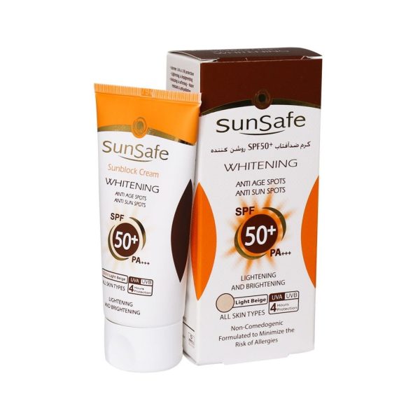 کرم ضد آفتاب و روشن کننده SPF50 سان سیف مناسب انواع پوست 50 گرمی