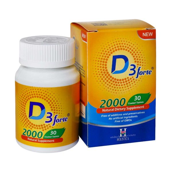 قرص ویتامین D3 فورت 2000 واحد هولیستیکا بسته 30 عددی